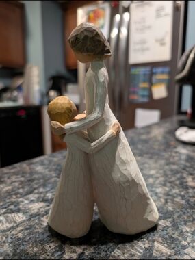 Willow Tree Mother and Child Hand-Painted Figurine in Neutral Tones